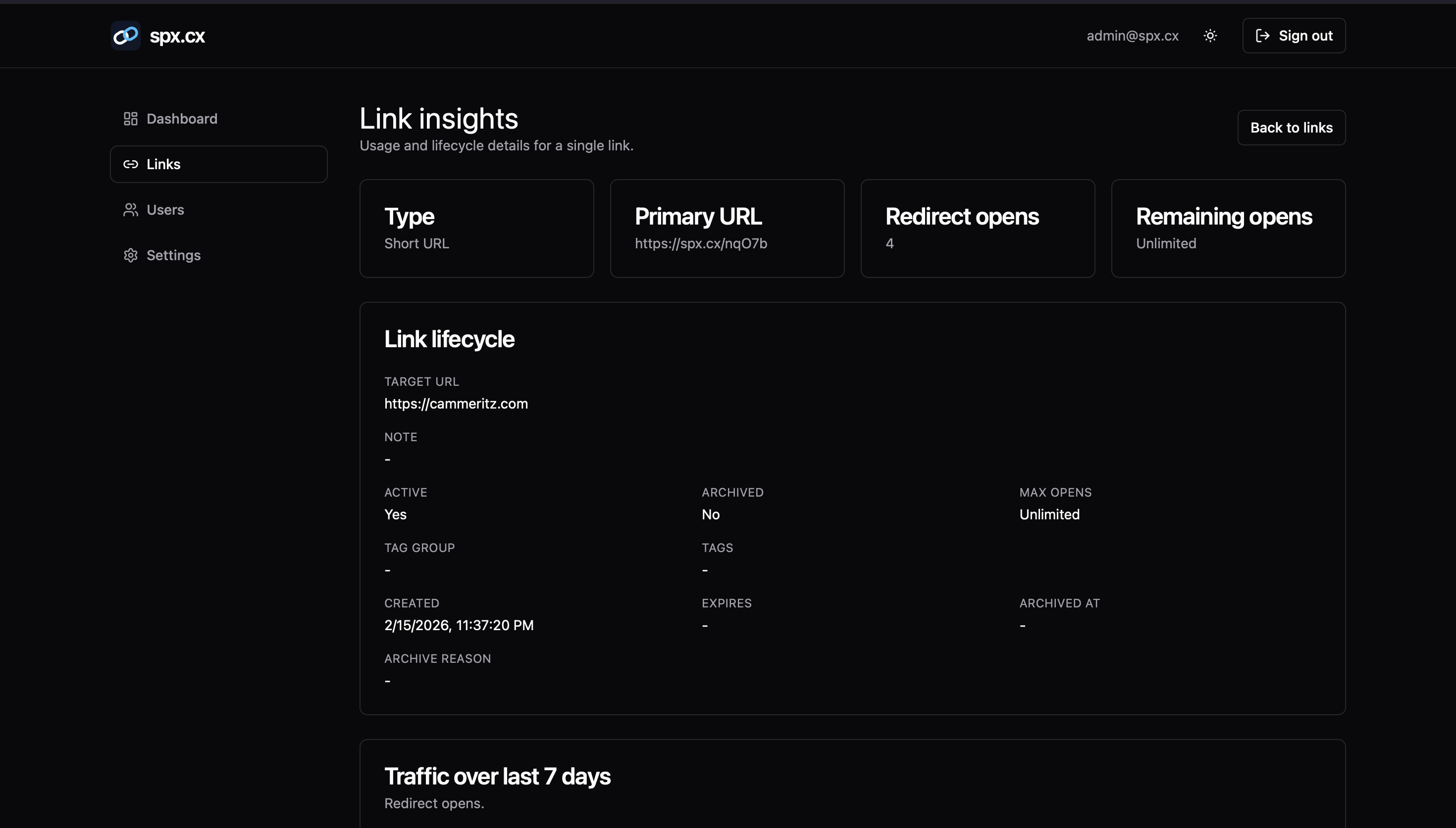 spx.cx link insights screenshot