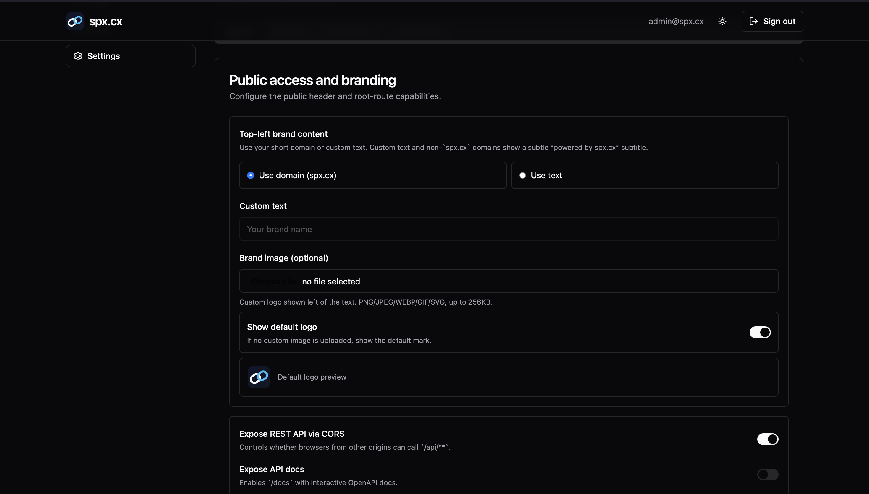 spx.cx white-labeling screenshot